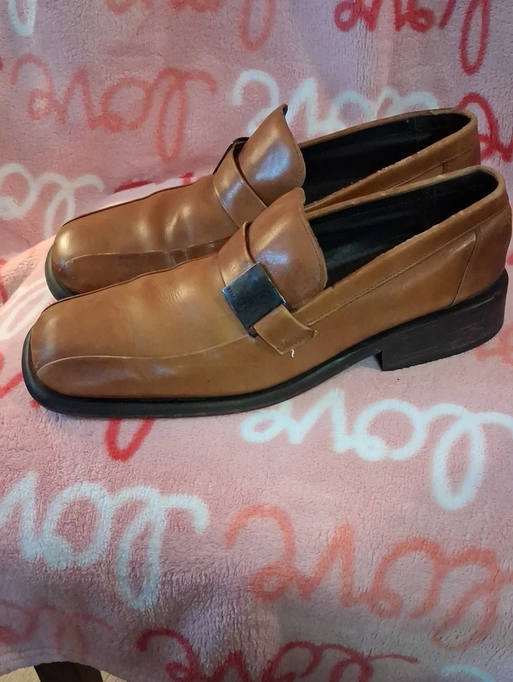 Kenneth Coles Men's Tan Leather Slip-On Dress Loafers